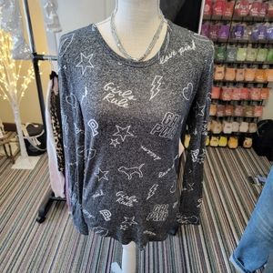 VS Pink pajama top graffiti girls rule